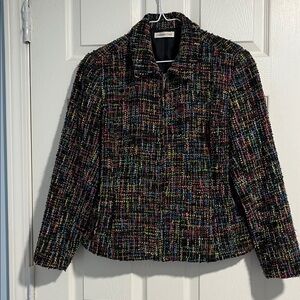 Coldwater Creek Womens classic multicolor Tweed Jacket, Petite 14, Lined